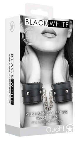 Plush Bonded Leather Hand Cuffs