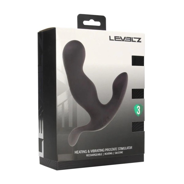 Heating and Vibrating Silicone Prostate Stimulator - Black
