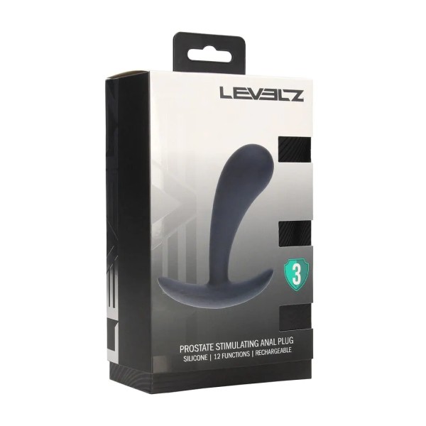 Vibrating Silicone Prostate Stimulator Anal Plug - Black