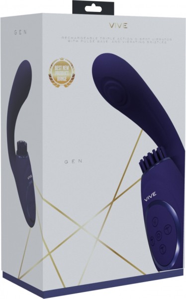 Gen - Triple Motor G-Spot Vibrator with Pulse Wave and Vibrating Bristles