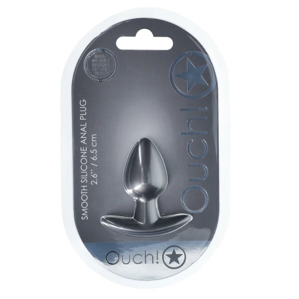 Smooth Silicone Anal Plug - Small - 2.6" / 6,5 cm - Metallic
