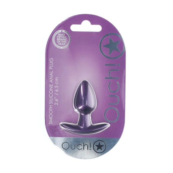 Smooth Silicone Anal Plug - Small - 2.6" / 6,5 cm - Metallic