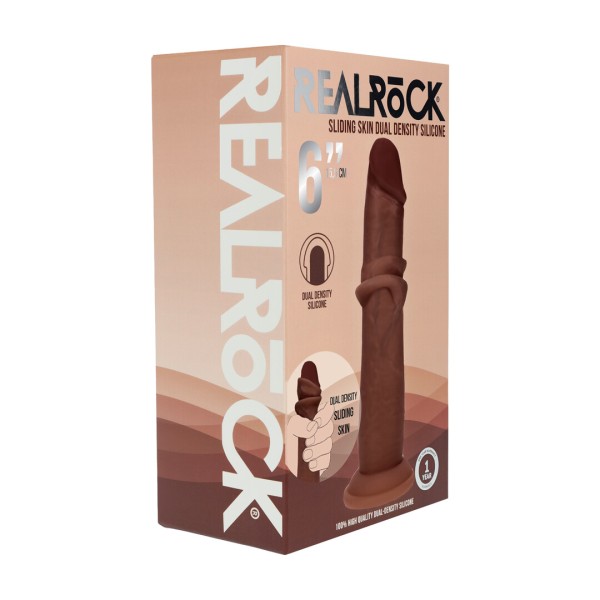 Dual Density Silicone Realistic Sliding Skin Dildo - 6" / 15,5 cm