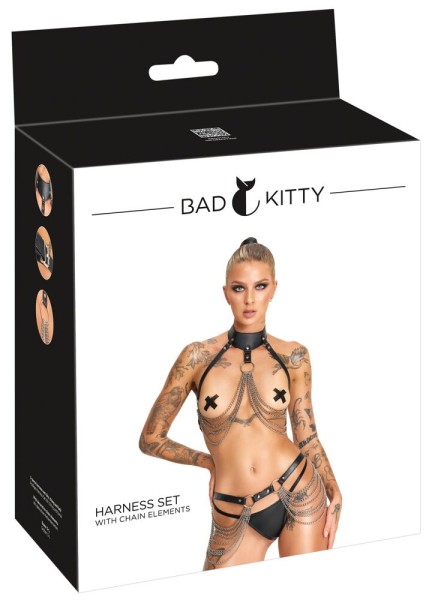 Brust- und Hüft-Harness - Set mit Ketten und String