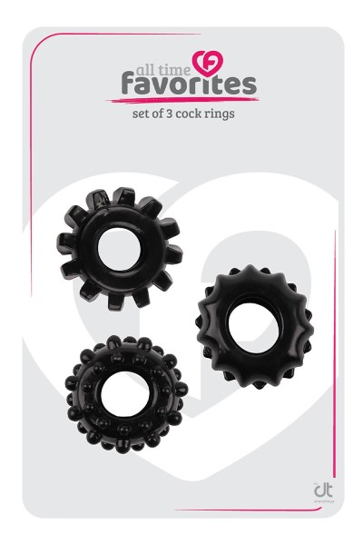 All Time Favorites - Set Of 3 Cockrings Black