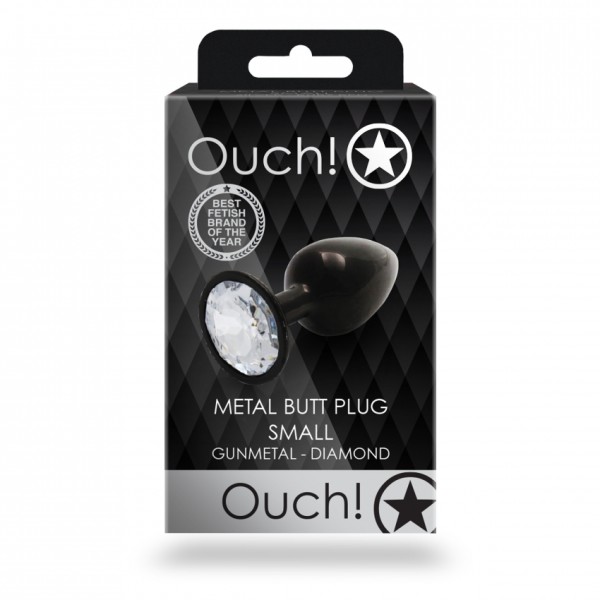 Ouch! - Metal Butt Plug - Gunmetal - Diamond