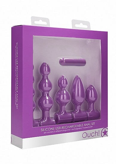 Silicone USB-Rechargeable Anal Set