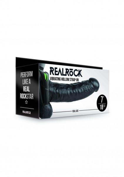 Vibrating Hollow Strap-on with Balls - 7'' / 18 cm