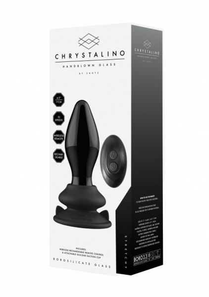 Chrystalino - STRETCHY - Glass Vibrator - With Suction Cup and Remote