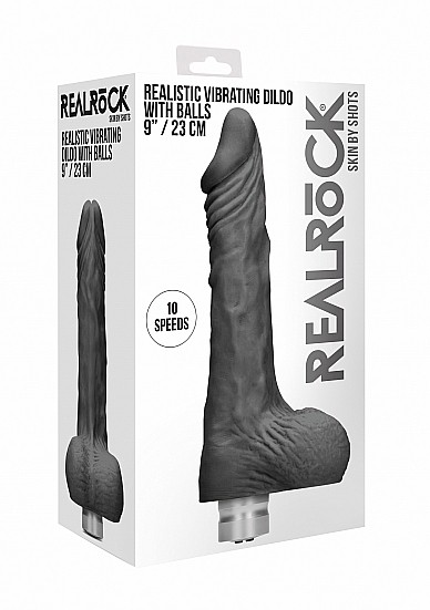 Real Rock - 23 cm Realistic Vibrating Dildo mit Hoden