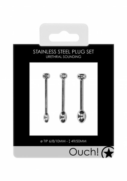Ouch! - Stainless Steel Plug Set - 6, 8 + 10 mm