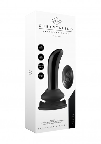 Chrystalino - PRICKLY - Glass Vibrator - With Suction Cup & Remote