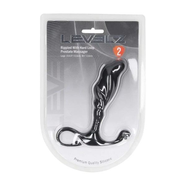 Rippled with Hard Loop Silicone Prostate Massager - L