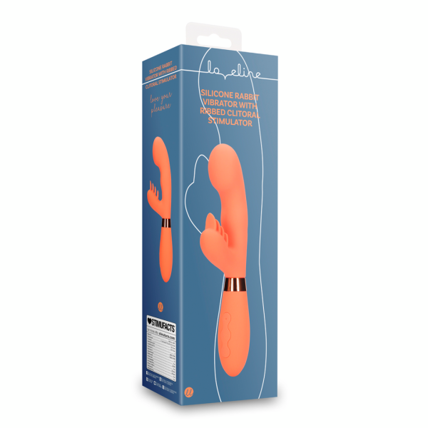 loveline - Silicone Rabbit Vibrator with Ribbed Clitoral Stimulator