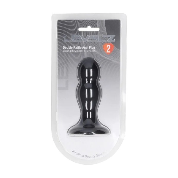Double Rattle Liquid Silicone Anal Plug - mit Innenkugeln