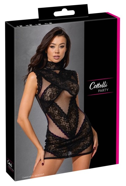 Minikleid - Netz mit Spitze