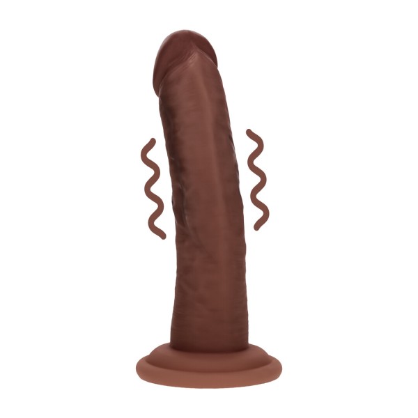 Dual Density Silicone Curved Realistic Vibrating Dildo with Suction Cup - 6" / 15,5 cm-Copy