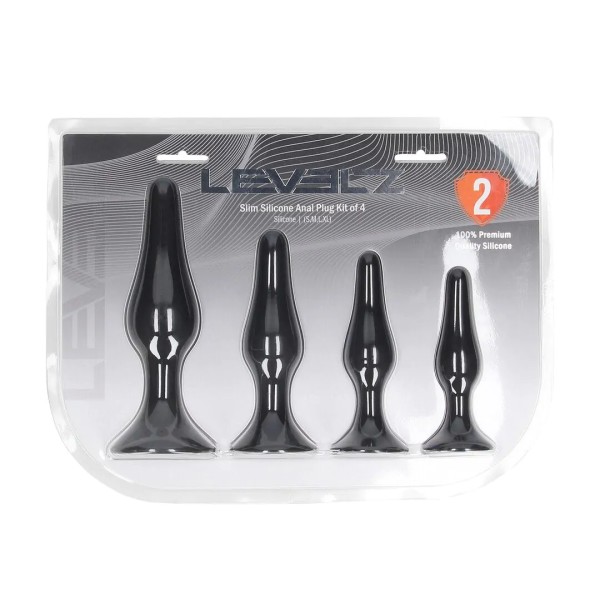 Slim Silicone Anal Plug Set of 4 - S/M/L/XL