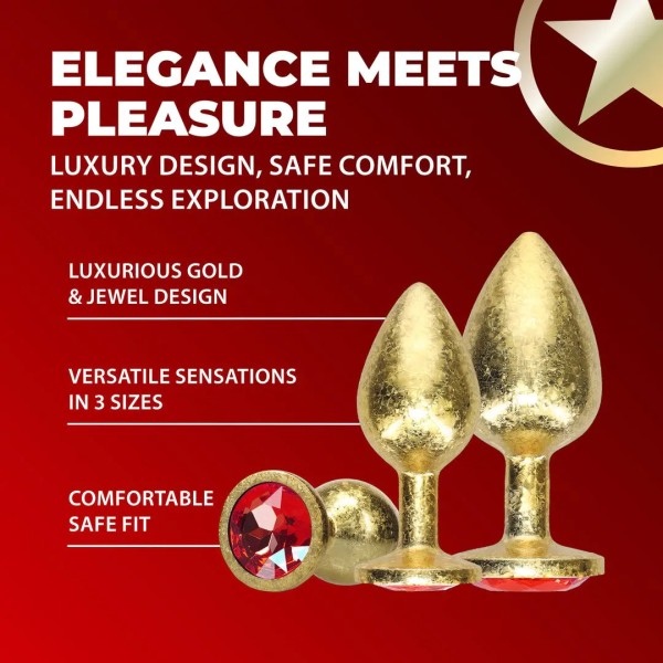 Milan Collection - Metal Anal Plug Set - Gold