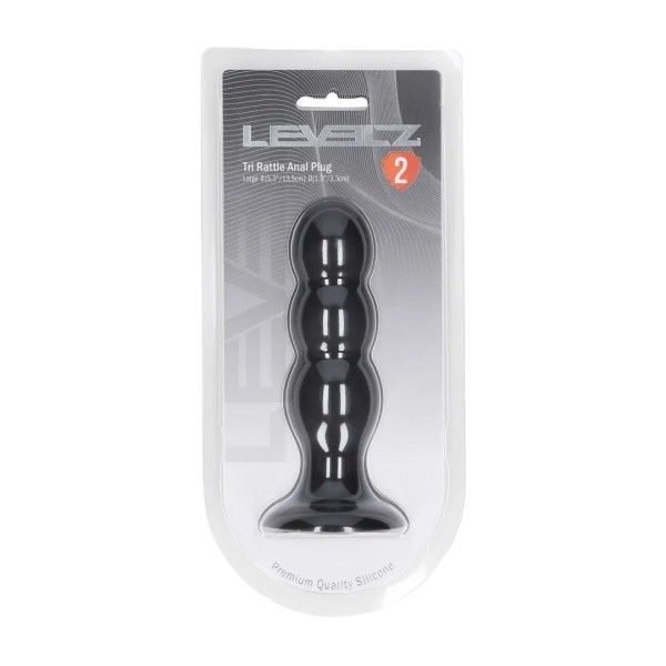 Triple Rattle Liquid Silicone Anal Plug - L - mit Innenkugeln
