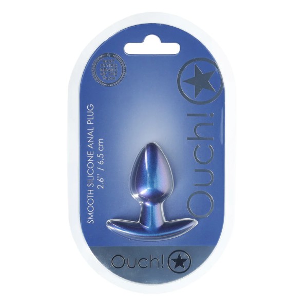 Smooth Silicone Anal Plug - Small - 2.6" / 6,5 cm - Metallic