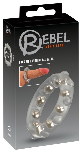 Cock Ring mit Metall Massagekugeln