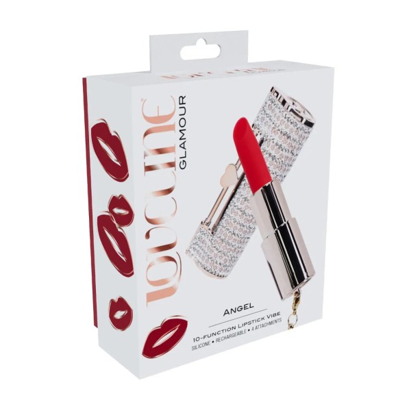 Angel - Glamour Lipstick Vibrator mit 4 Aufsätzen - Diamond Glitter