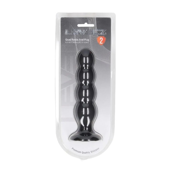Quad Rattle Liquid Silicone Anal Plug - XL - mit Innenkugeln