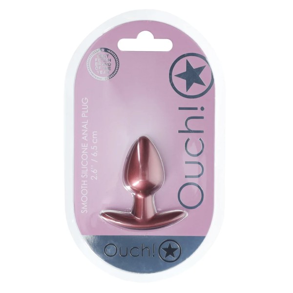 Smooth Silicone Anal Plug - Small - 2.6" / 6,5 cm - Metallic