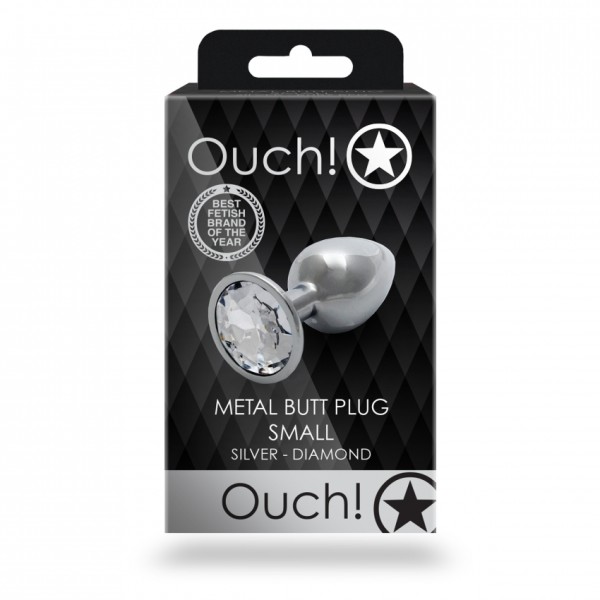 Ouch! - Metal Butt Plug - Silver - Diamond