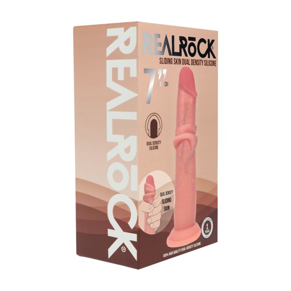 Dual Density Silicone Realistic Sliding Skin Dildo - 7" / 18,5 cm
