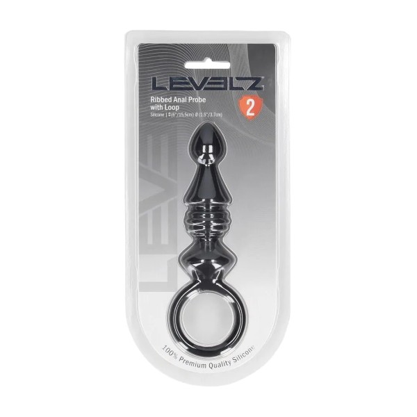 Ribbed Silicone Anal Plug mit Loop
