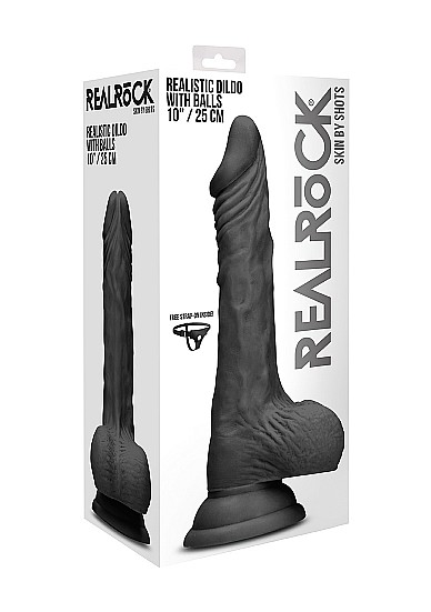 Real Rock - 25 cm Realistic Dildo mit Hoden - inkl. Harness