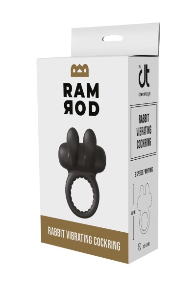 Ramrod Rabbit Vibrating Cockring Black