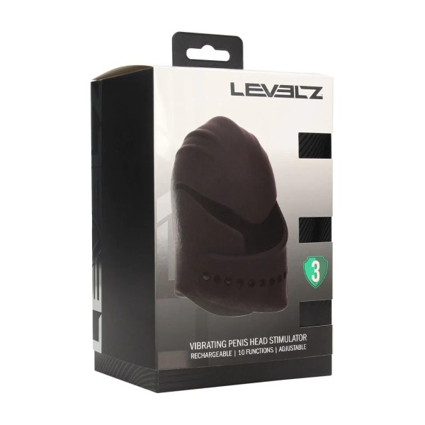 Adjustable Vibrating Silicone Penis Head Stimulator - Black