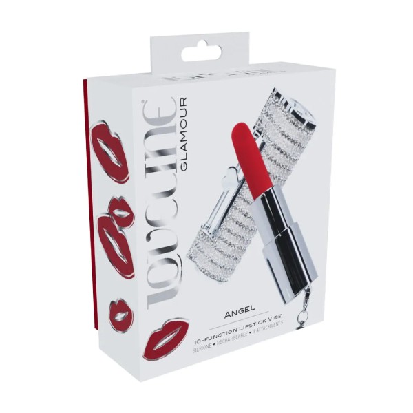 Angel - Glamour Lipstick Vibrator mit 4 Aufsätzen - Diamond Glitter