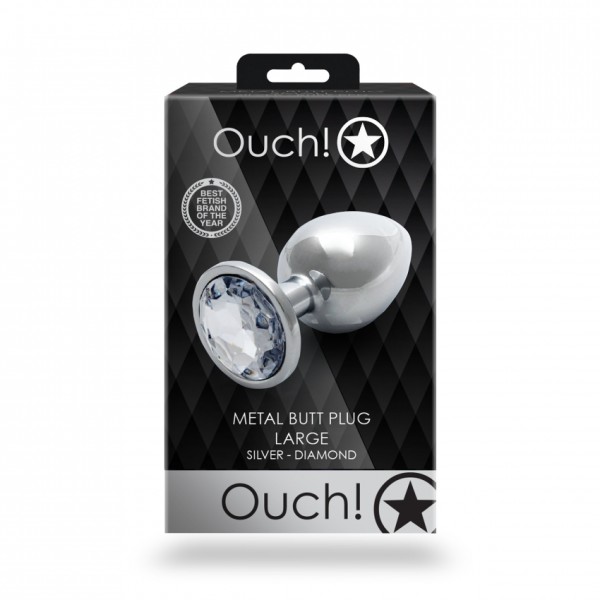 Ouch! - Metal Butt Plug - Silver - Diamond